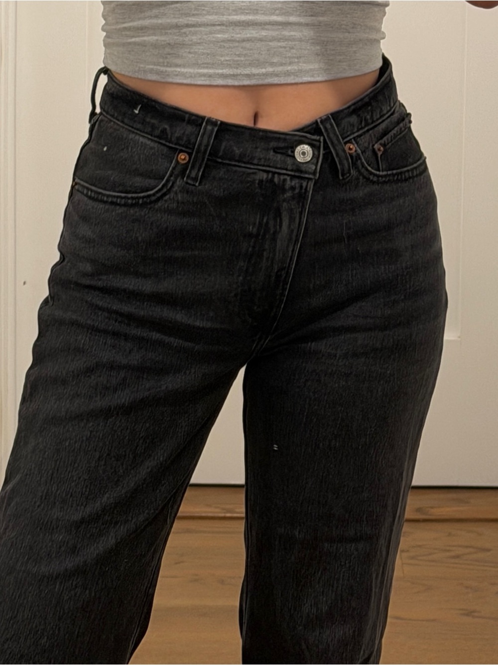 A&F High-Rise Black Women's Straight Jeans